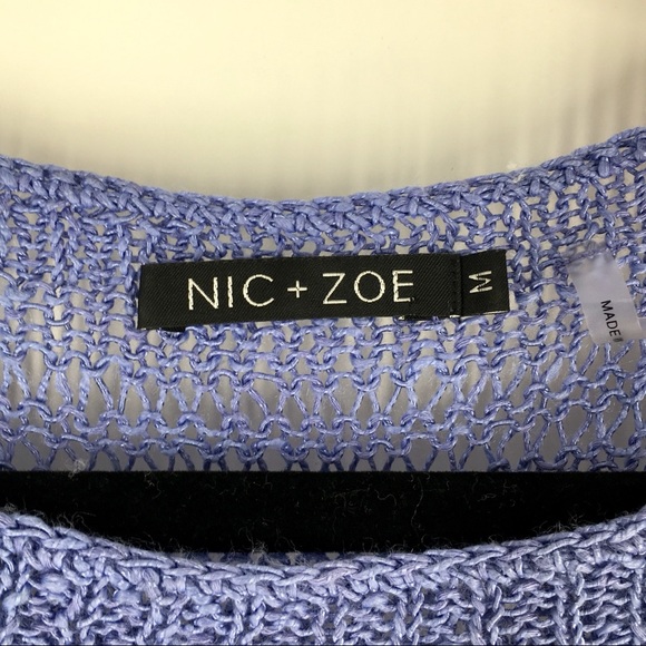 NIC+ZOE Purple Oversized Knit Blouse Size Medium - Picture 3 of 3